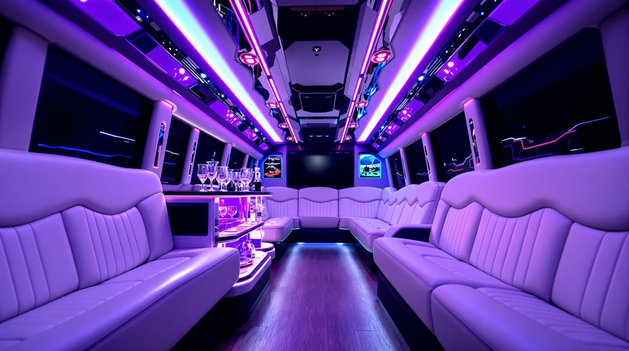 Party Bus New Orleans 24 and 30 Passengers, Rates Published, Jazzy Limousine & Shuttle New Orleans